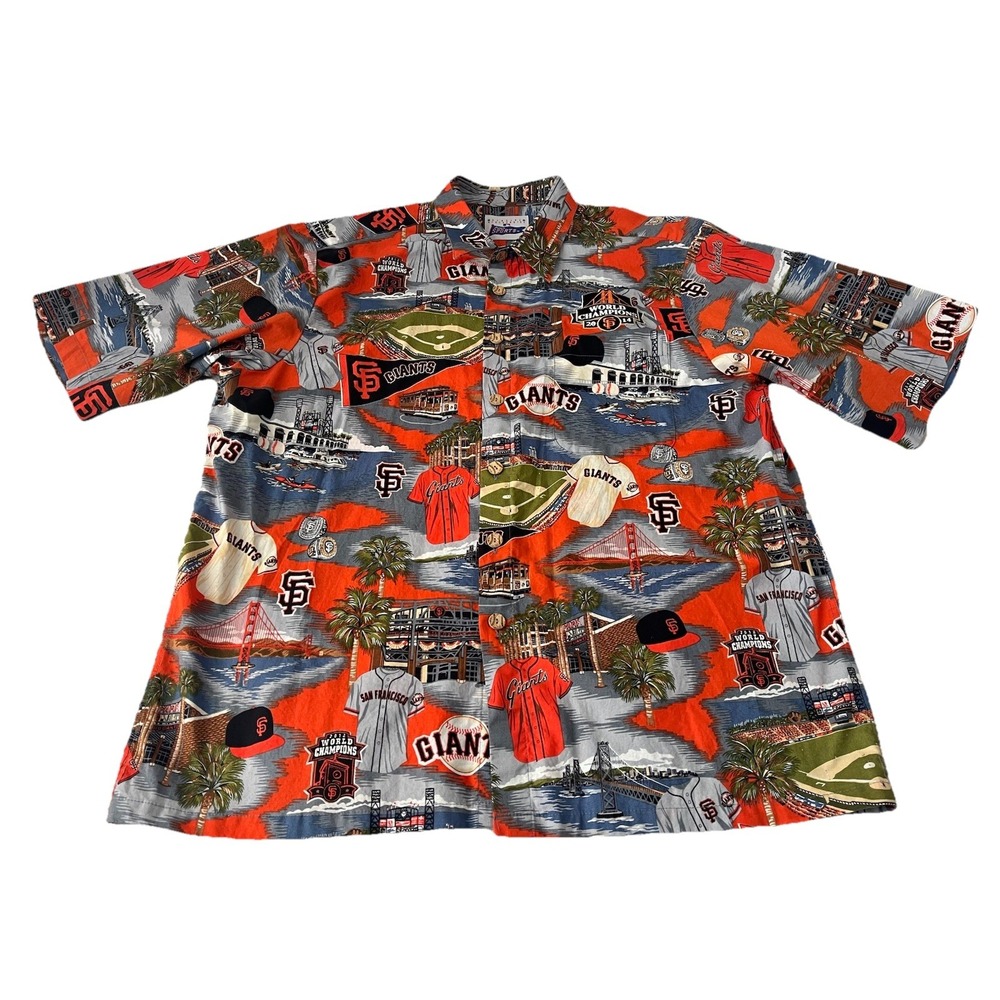 Reyn Spooner SF Giants 2014 World Series Champs Embroidered Shirt XL